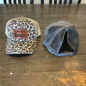 Hat that I made myself. Brand new never worn. Pony tail hat